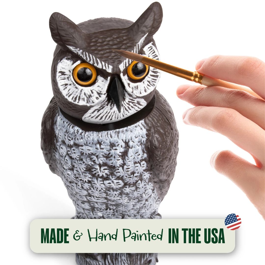 Rotating Head Owl Decoy – 18″